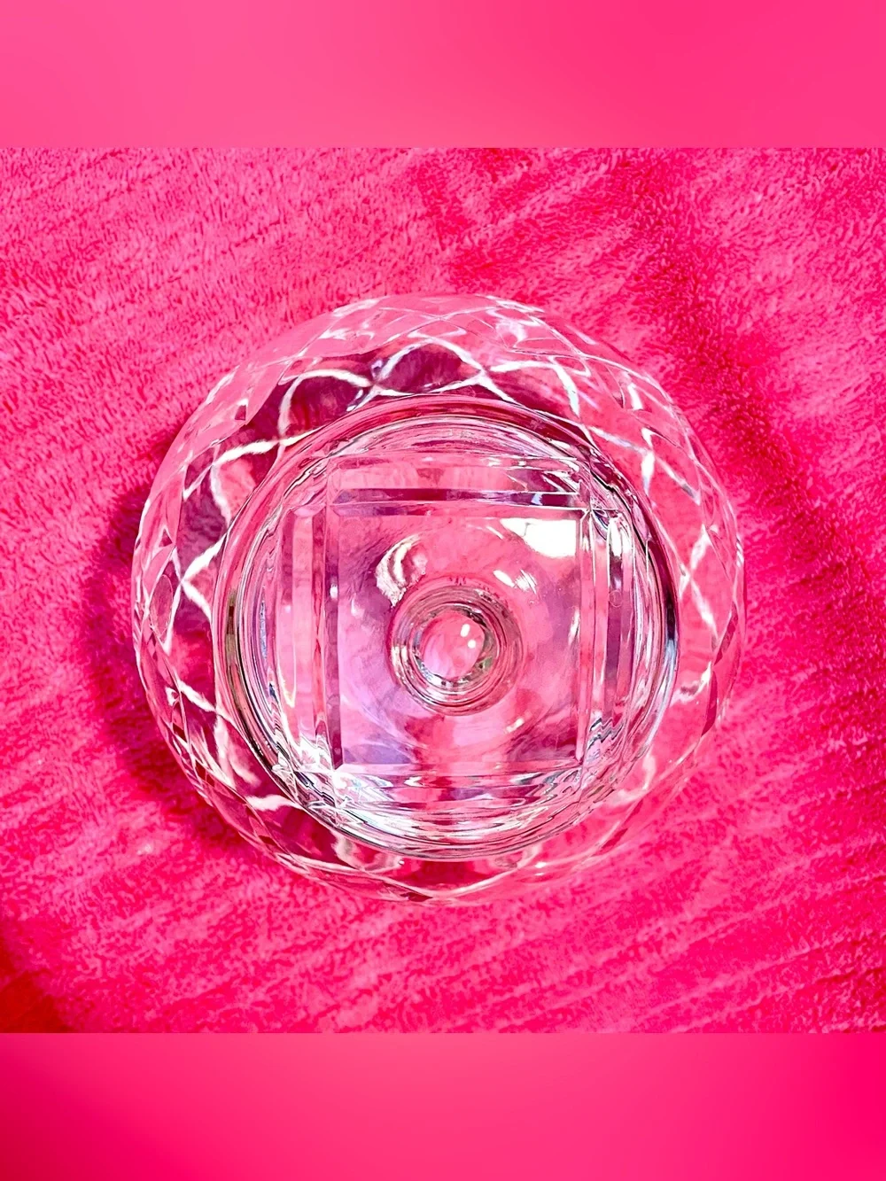 Crystal Round Treat Jar - Height-5 1/2 in X Diameter-5 1/2 in -Clear Glass w/Lid